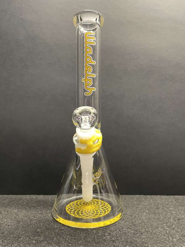 Illadelph mini beaker yellow label