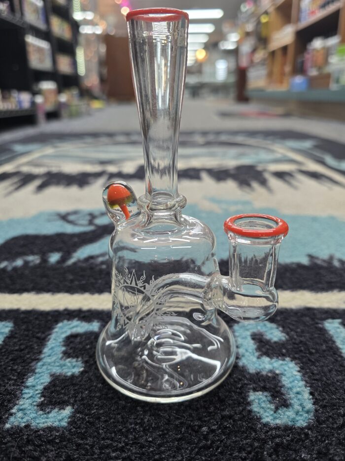 Not Made In China Glass Orange Accent Mini Dab Rig- Enfield, CT.