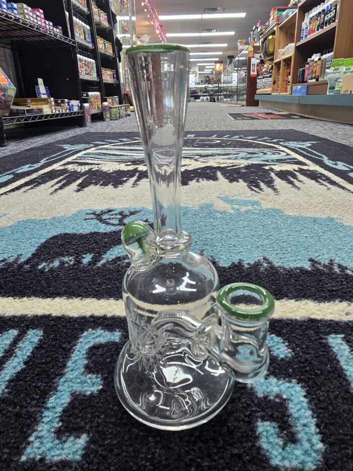 Not Made In China Glass Green Accent Mini Dab Rig- Enfield, CT.