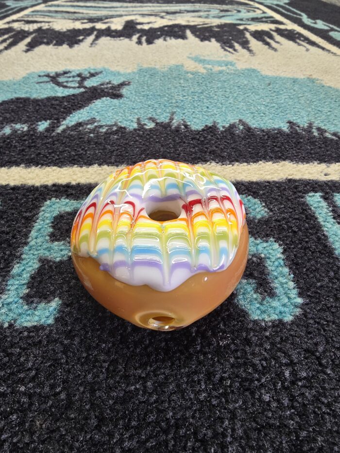 KGB Vanilla Rainbow Frosting Donut Pipe- Enfield, CT.