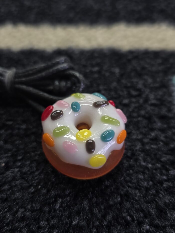 KGB Vanilla Frosted Rainbow Sprinkle Pendent- Enfield, CT.