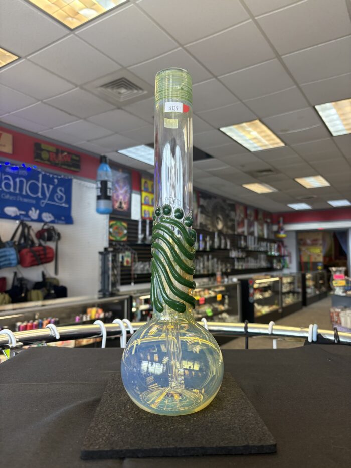 Trident Glass Fumed Bubble Bottom W/ Green Accent -Portland, ME