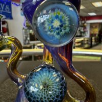Beak Glass Amber Recycler w/ Multiple Implosion Marbles -Portland, ME - Image 3